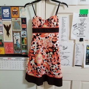 Speechless dress 3 abstract floral print sleeveless empire waist formal tie back